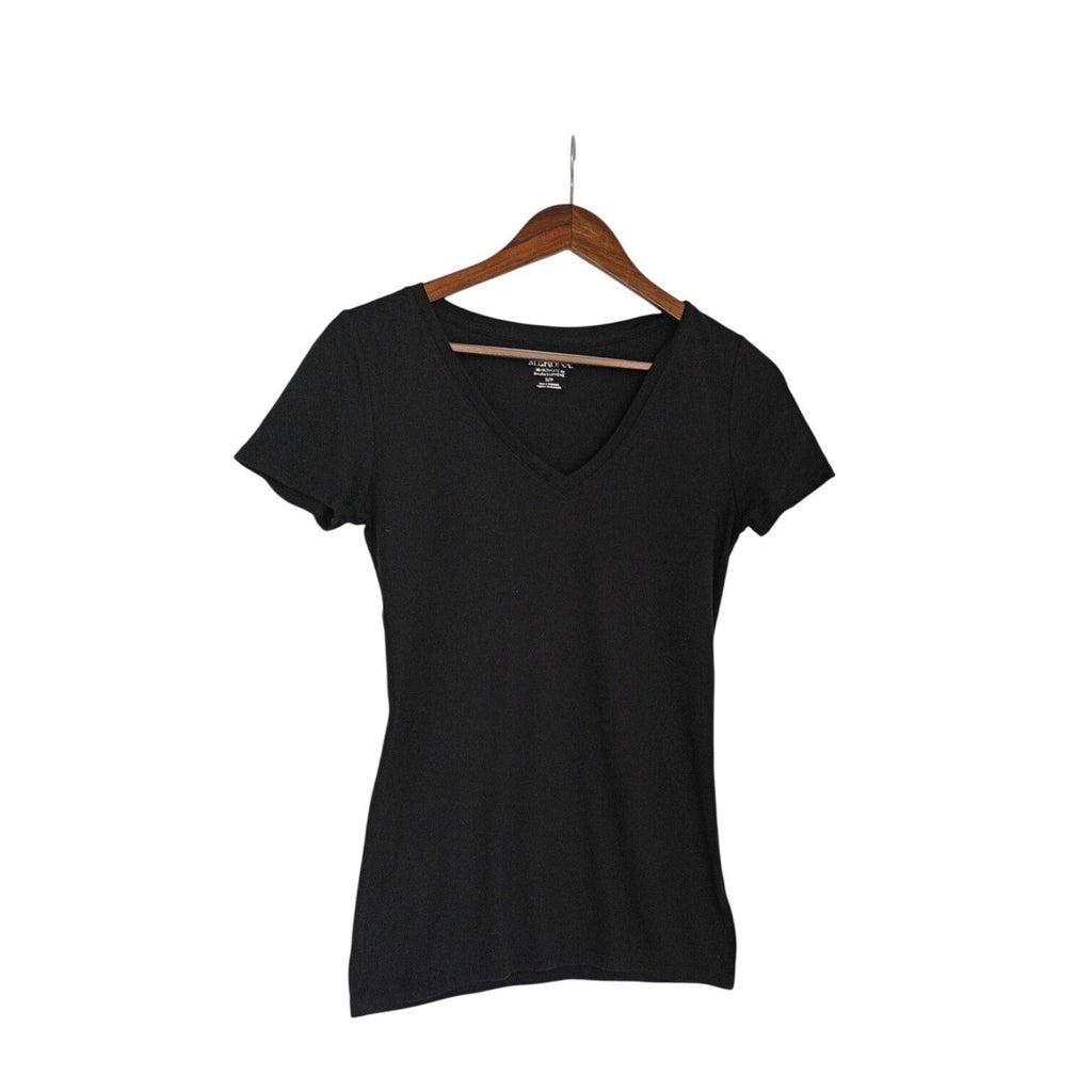 Merona Ultimate Tee S Black 100% Cotton V-Neck Short Sleeve Minimalist Essential