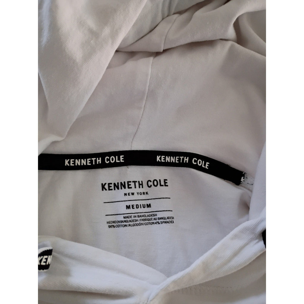 Kenneth Cole - NWOT White Long Sleeve Hoodie 98% Cotton Pocket Drawstring M
