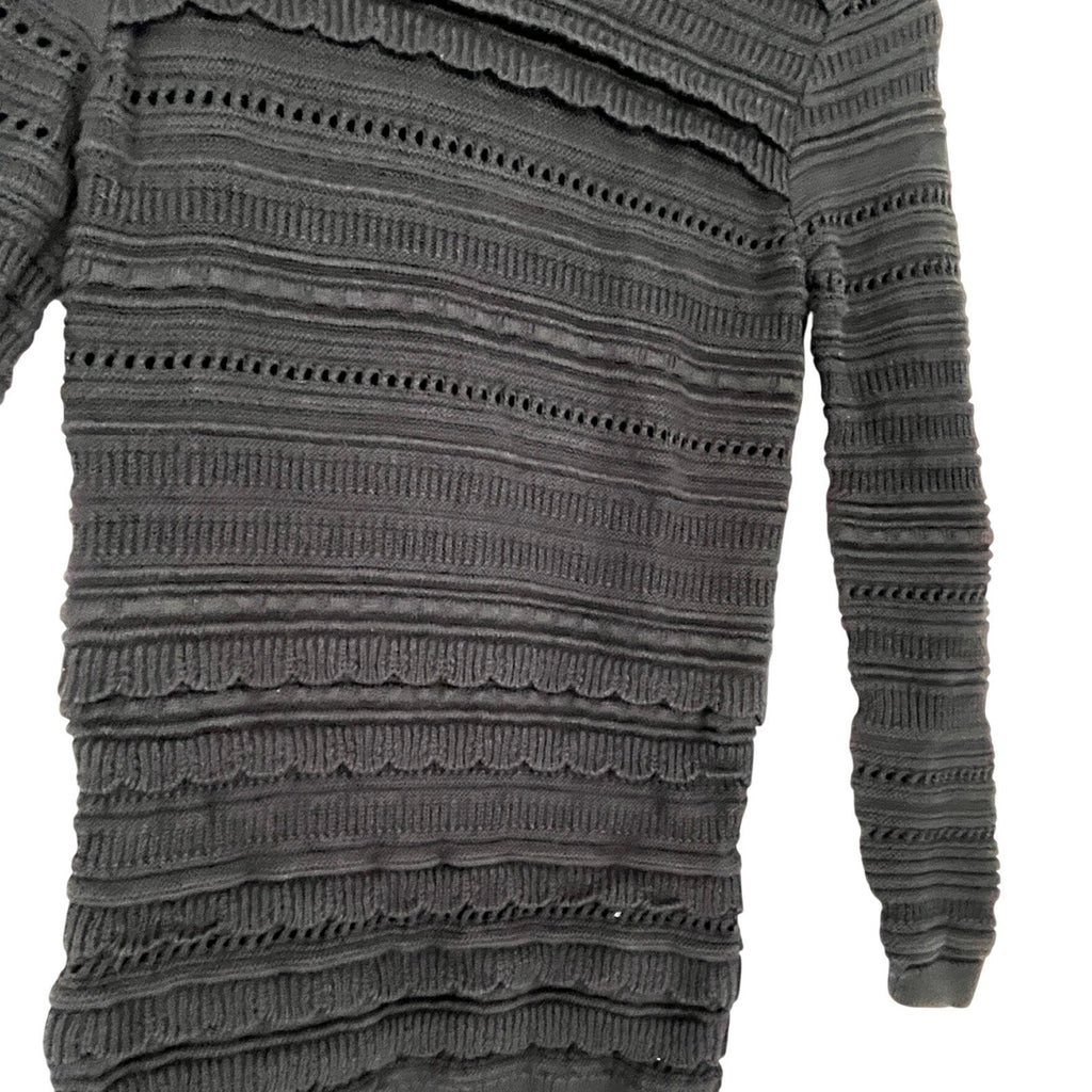 Banana Republic Navy Blue Cotton Blend Textured Knit Ruffle Sweater Fits S NWOT