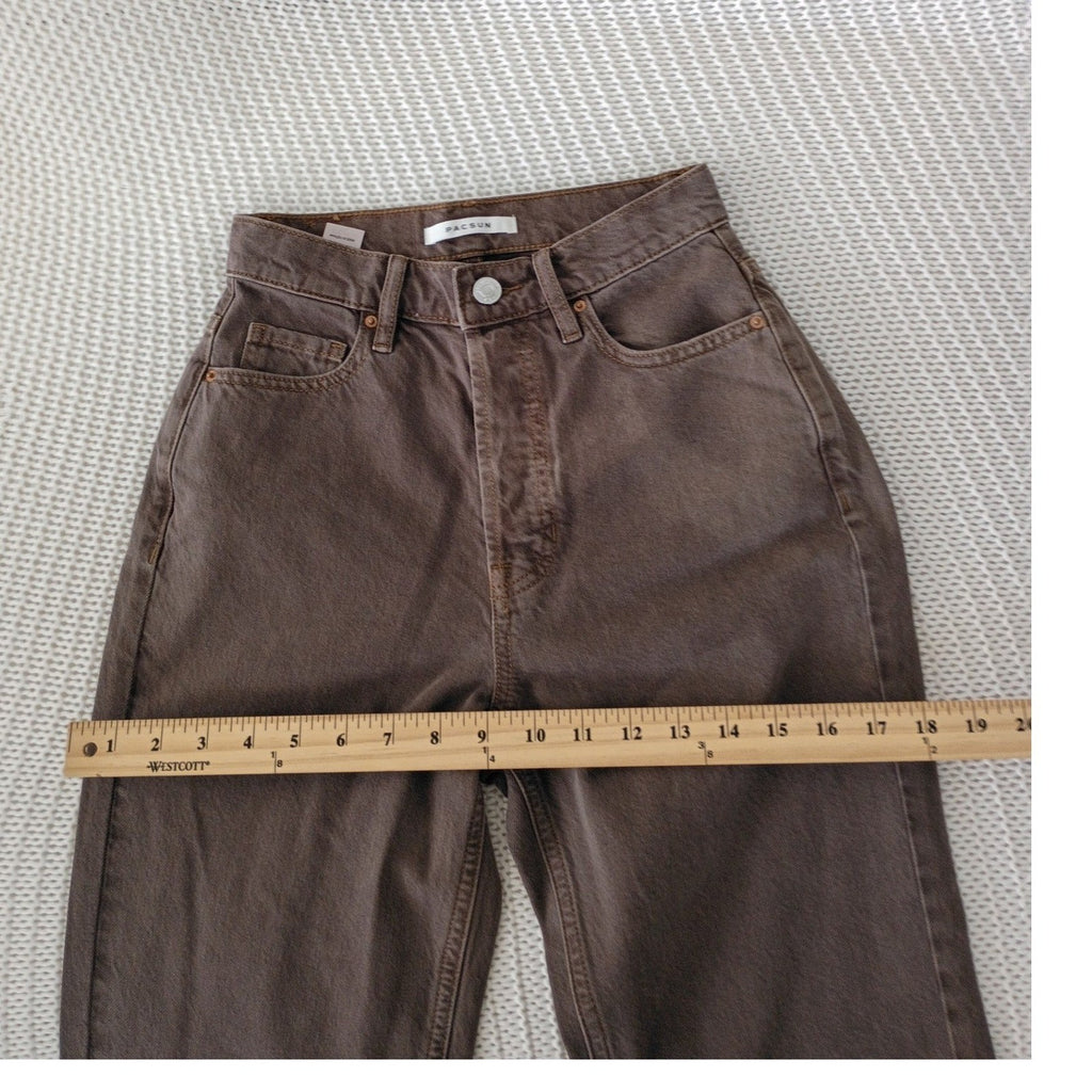 PacSun Y2K High Rise Bootcut Flare Jeans Mocha Brown Denim 24x33 Tall NWOT