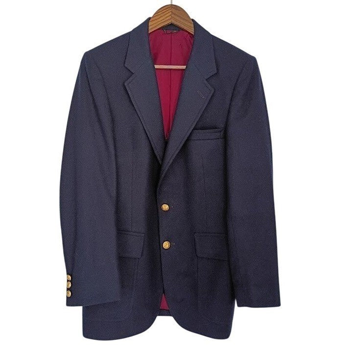 Pietro Rossi Bob Kohn LA Navy Wool Blazer Gold Buttons Classic Preppy L