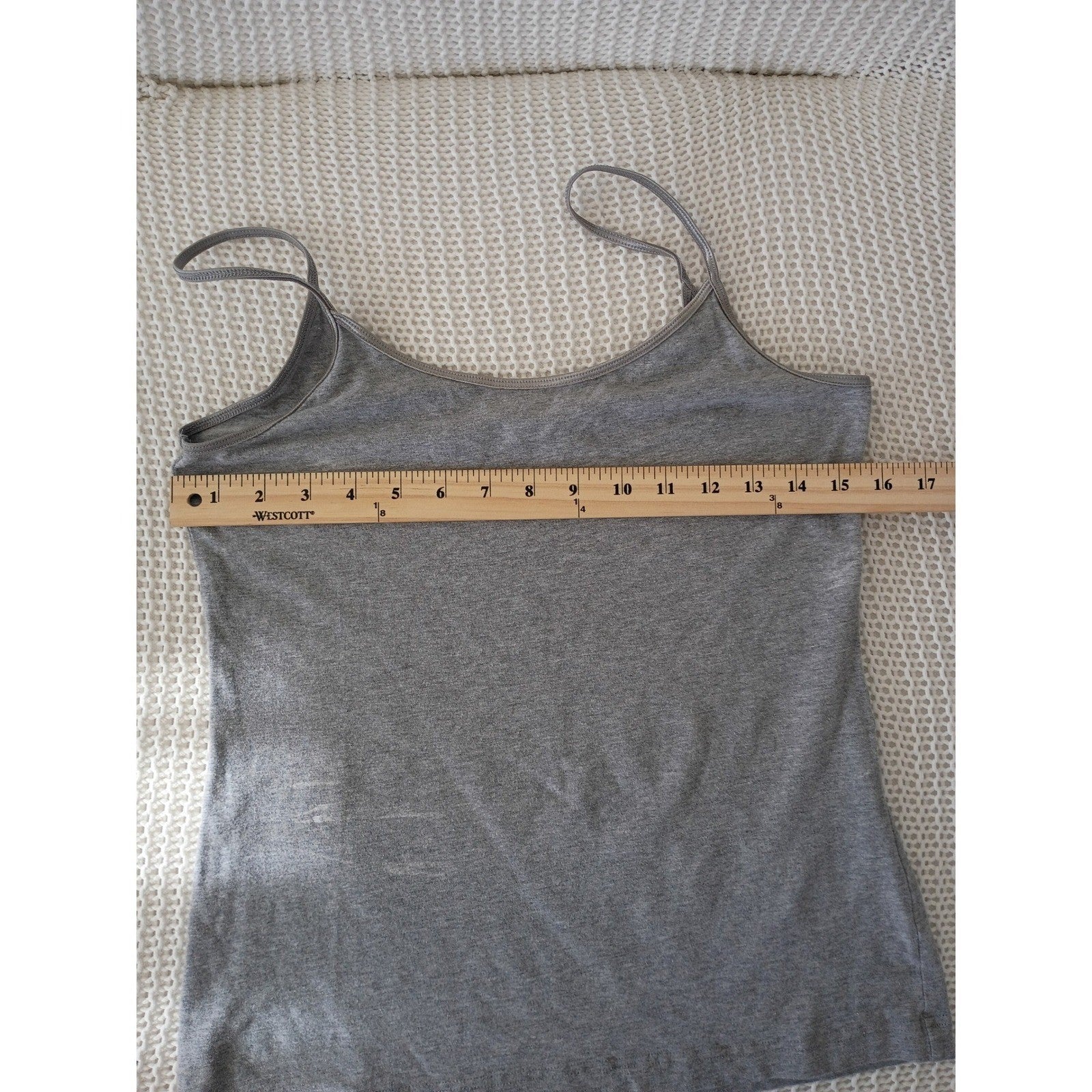 GAP Bundle White Ribbed Open Back Tie Top & Grey Camisole Cami Set S Capsule