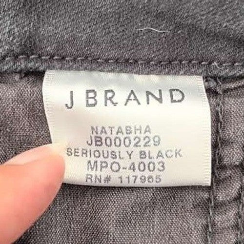 J BRAND Sculpting High Rise Button Fly Skinny Jeans Black Size 28 Natasha $228