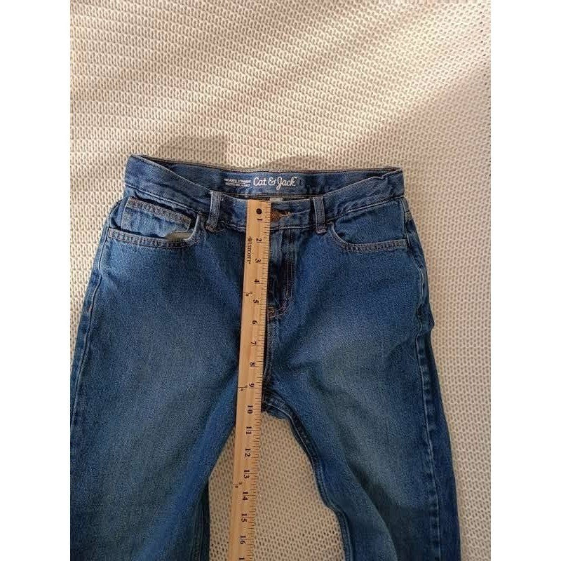 Cat & Jack Relaxed Straight Jeans Medium Wash Denim Girls 16 Fits W24-25