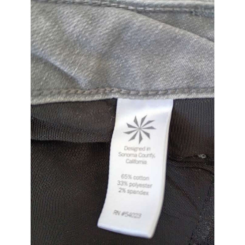 Athleta Sculptek Super Soft Grey Skinny Jeans W27-28 Mid Rise Stretch Denim Pant