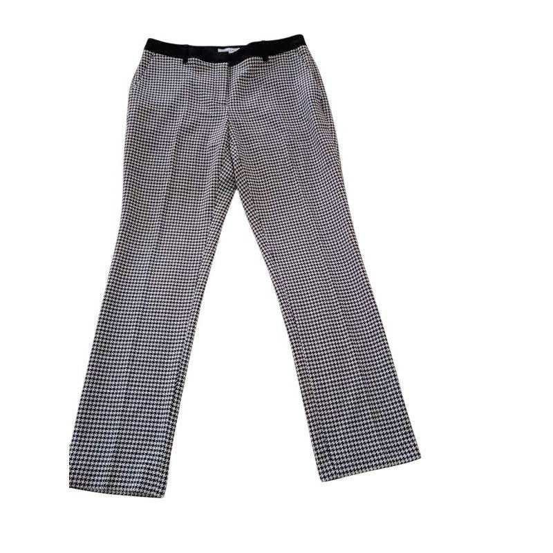 Calvin Klein Houndstooth Pants Black White Slim Fit 4 W30 x 28.5 Dress Trousser