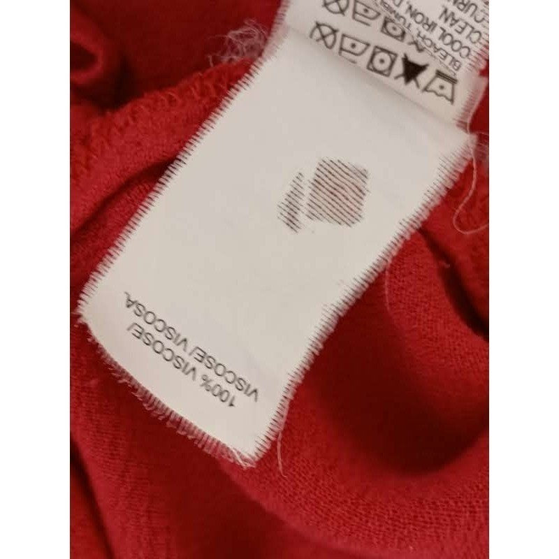 Lucky Brand Red Viscose Short Sleeve Button Down Shirt Women's M