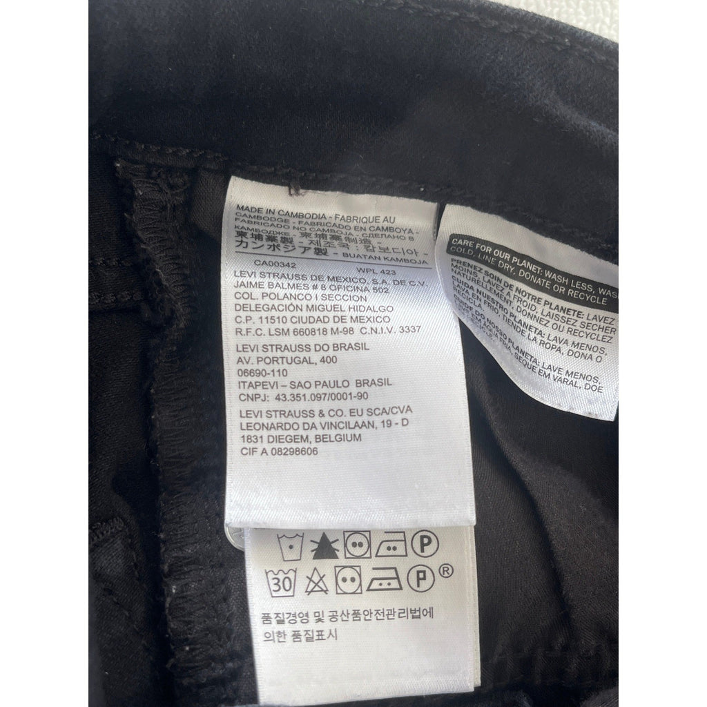 LEVI'S 721 High Rise Skinny Black Jeans 27x29 NWOT Distressed Cotton Viscose