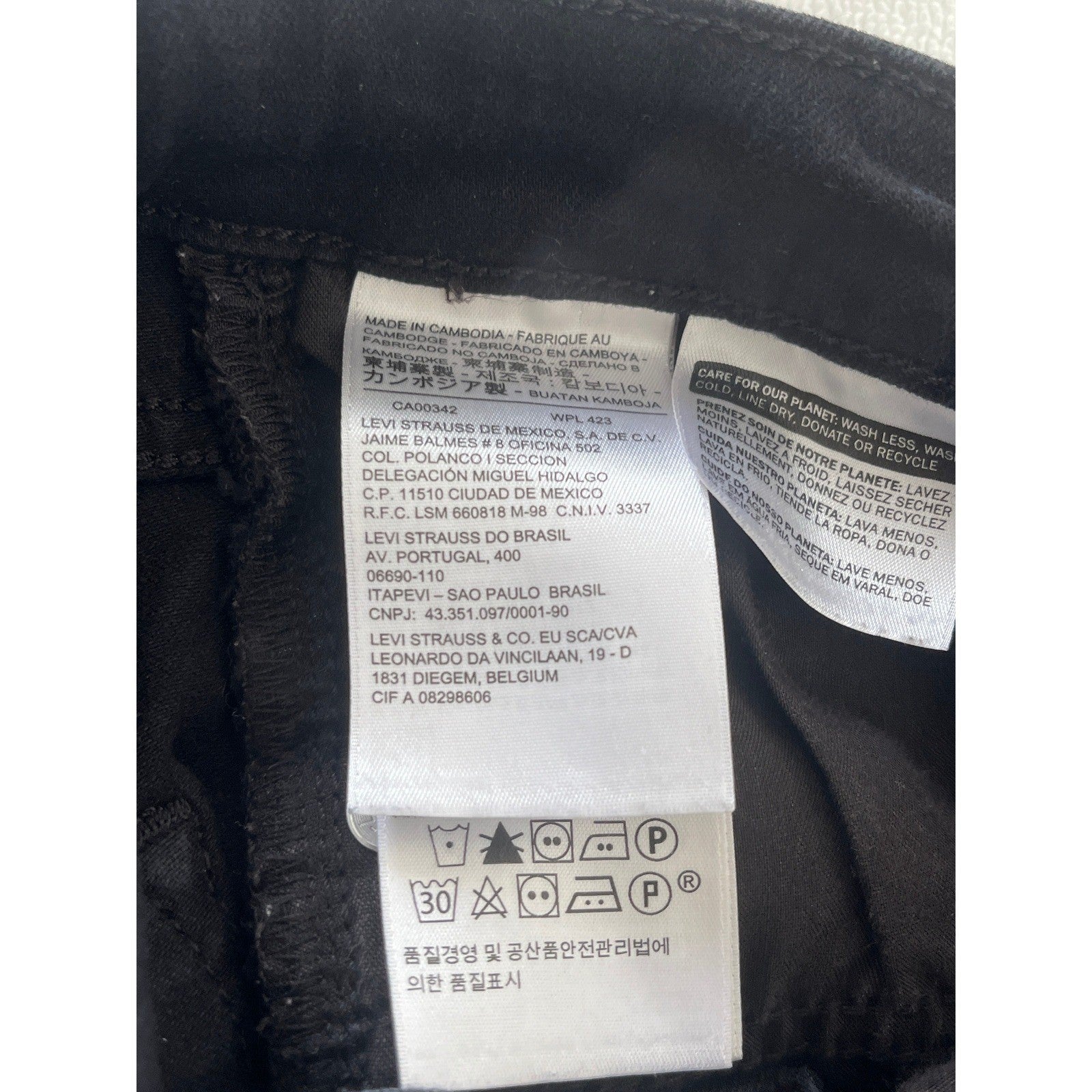LEVI'S 721 High Rise Skinny Black Jeans 27x29 NWOT Distressed Cotton Viscose