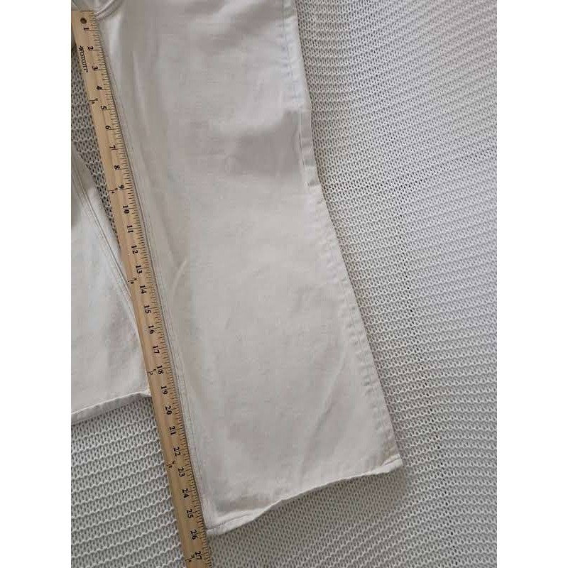 ASOS Denim Ecru Off White Wide Leg Jeans 26x26 100% Cotton High Waisted $55