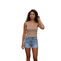 ZARA Knit Tank Top Square Neck Sleeveless Beige Crop Size M