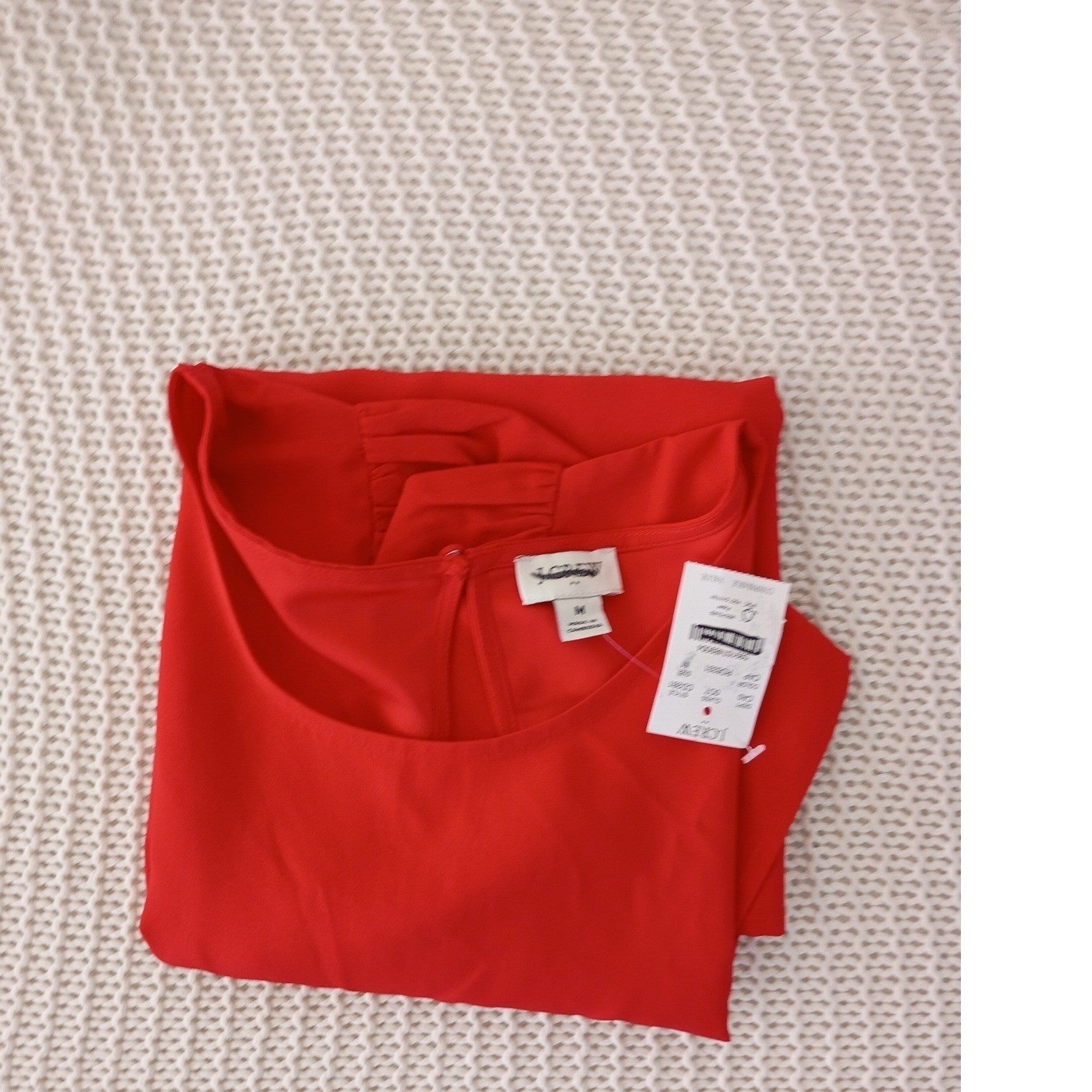 J.Crew NWT Red Short Sleeve Blouse Keyhole Back Top M Classic Minimalist $70
