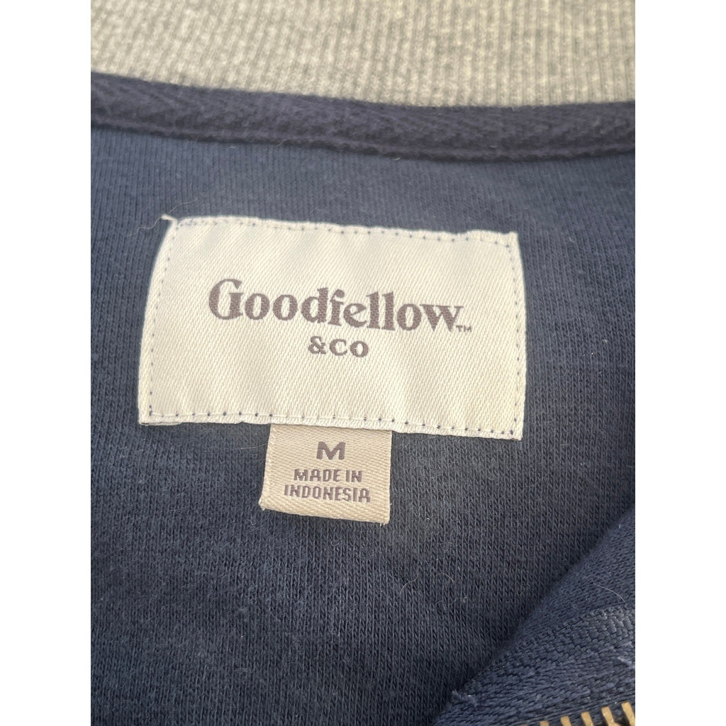 Goodfellow & Co Cotton Quarter Zip Pullover Sweater Navy Blue Size M Versatile