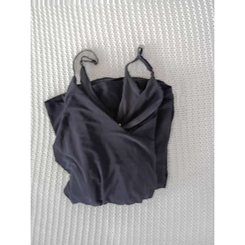 1.STATE Black Wrap Dress S NWOT Tulip Hem Midi VNeck Stretch Cocktail Minimalist