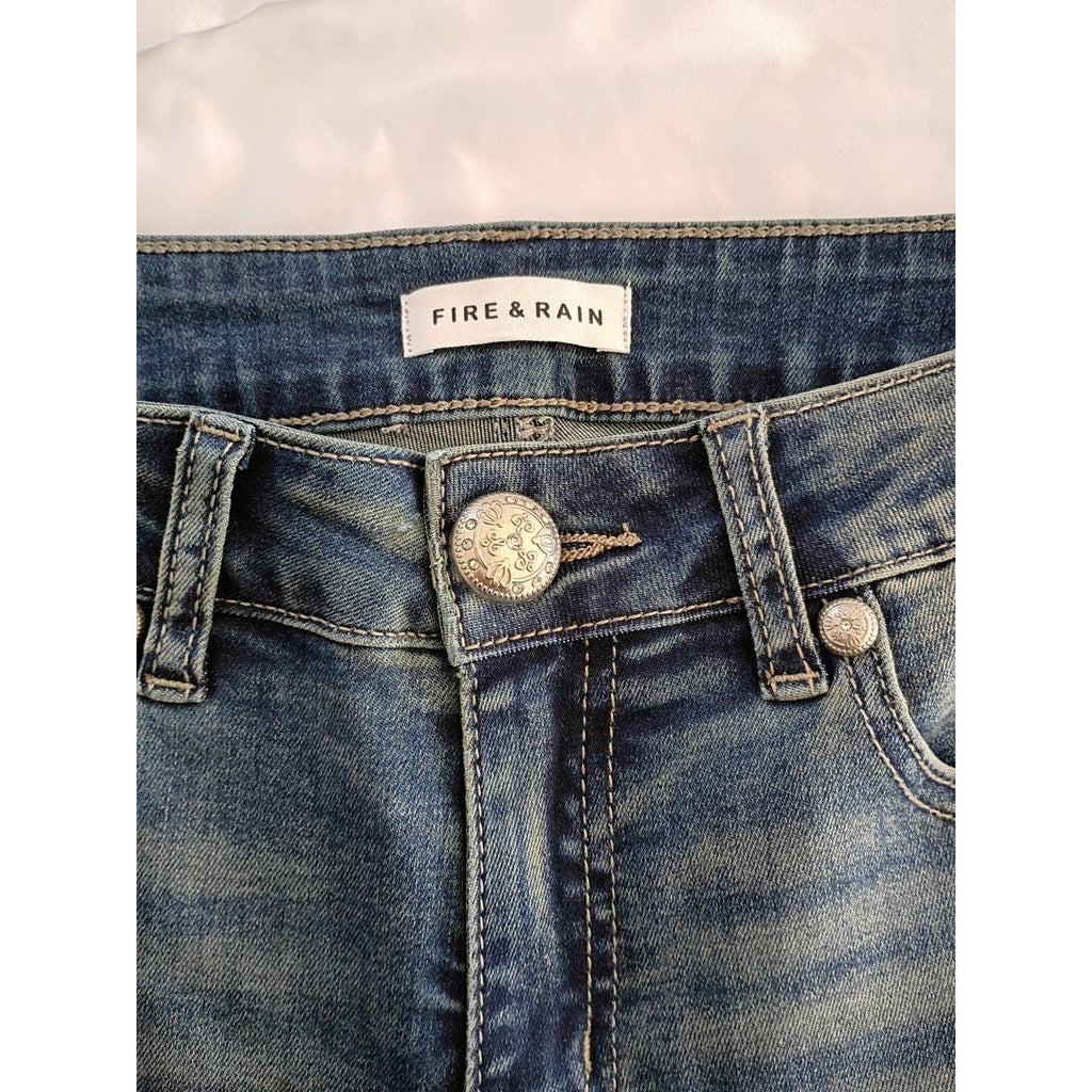 FIRE & RAIN Embellished Bootcut Jeans Medium Wash Size 7