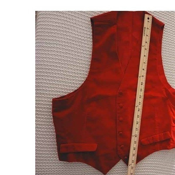 Y2K Red Velvet Button Front Statement Vest Sleeveless Top