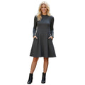 Madewell Black Ribbed Mock Neck Dress M Long Slve A-Line Mini Minimalist Stretch