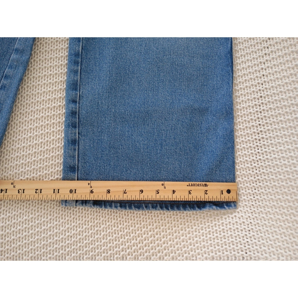 ZARA Super High Rise 13" Wide Leg Jeans Blue Patch Pocket Button Fly 4 W26x25