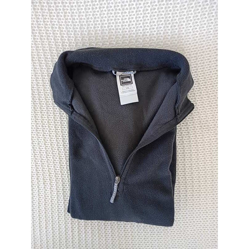 The North Face Gray 1/4 Zip Fleece Pullover Girls L G Fits Women Small PTP 19"
