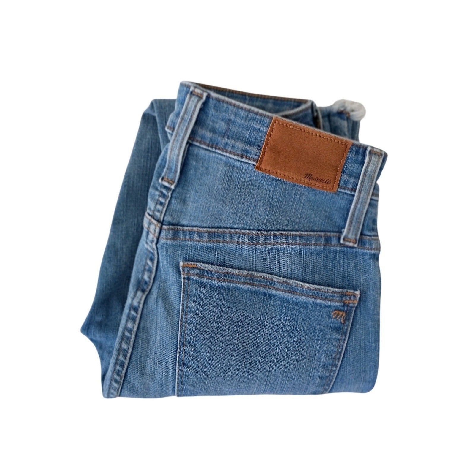 Madewell Curvy High Rise Slim Strgt Jeans Light Wash Distress Raw Hem 27x28 $148