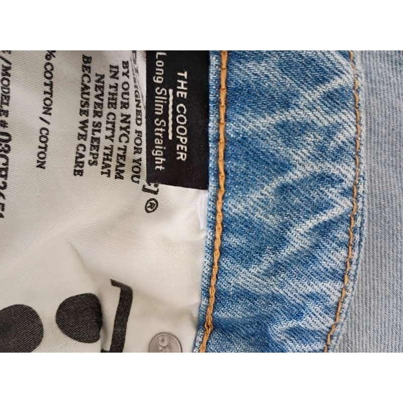 BlankNYC Jean 26x33 Tall High Rise Cooper Long Slim Straight Light Wash SideSlit
