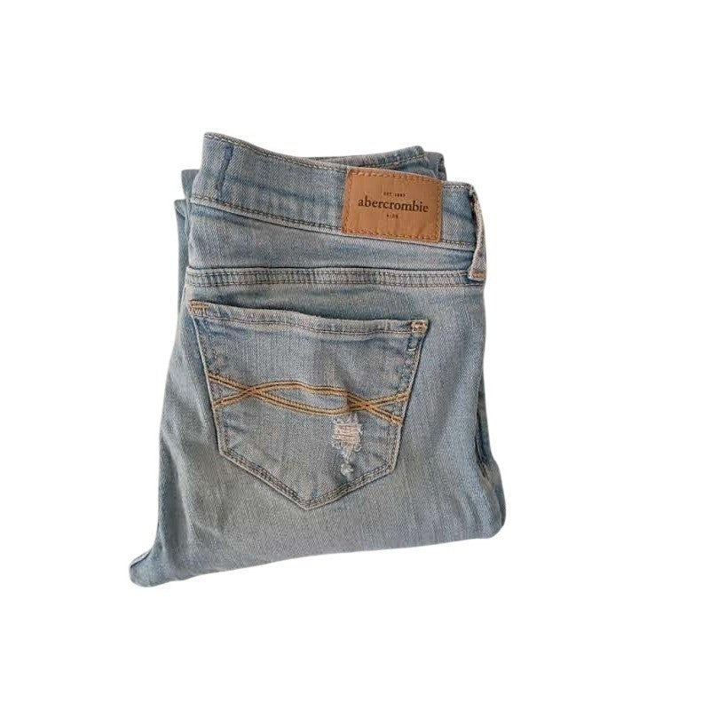 Abercrombie Distressed Super Skinny Jeans Light Wash Womens 24/25