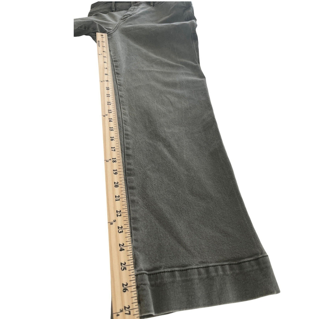 LOFT High Waisted Slim Wide Leg Olive Green Denim Jeans 8/29x28 $98