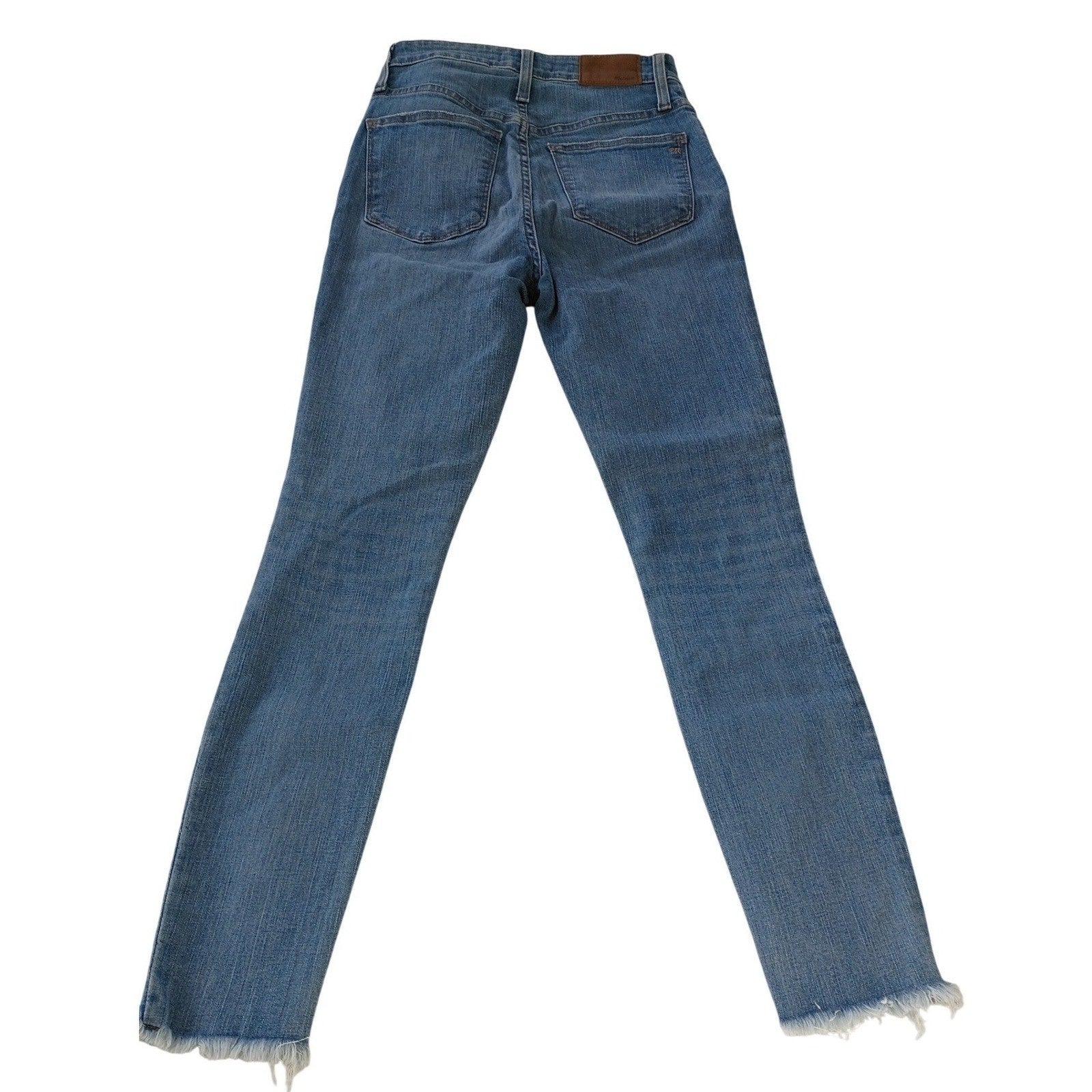 Madewell Curvy High Rise Slim Strgt Jeans Light Wash Distress Raw Hem 27x28 $148