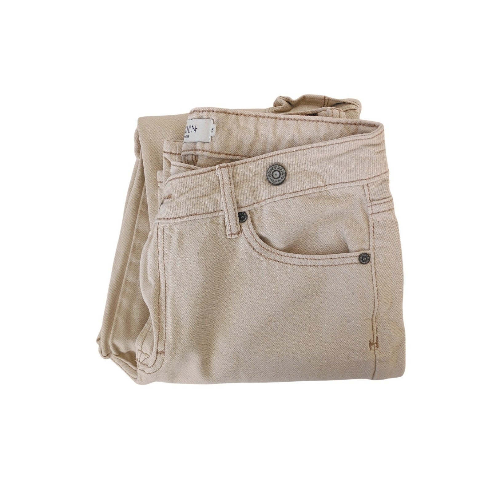 Hidden Jeans Khaki Cargo Pants Straight Leg Tan Utility Y2K Minimalist Size 25