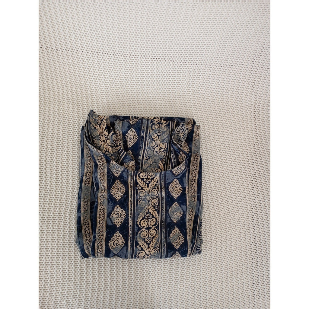 Marks & Spencer Vintage Maxi Dress Blue Paisley Boho Effortless Sleeveless M