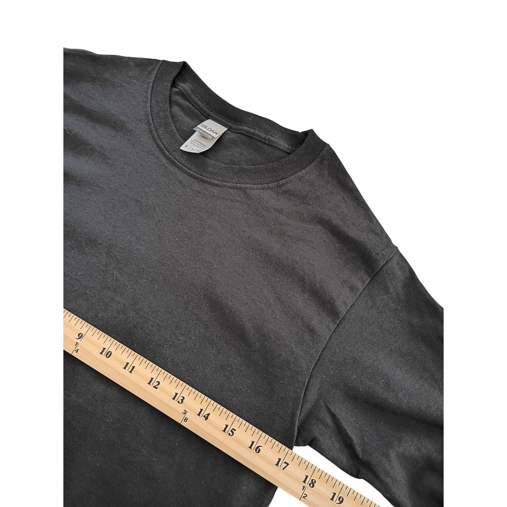 Gildan Heavy Cotton Long Sleeve T Shirt Charcoal Grey Size S Basic Casual Top