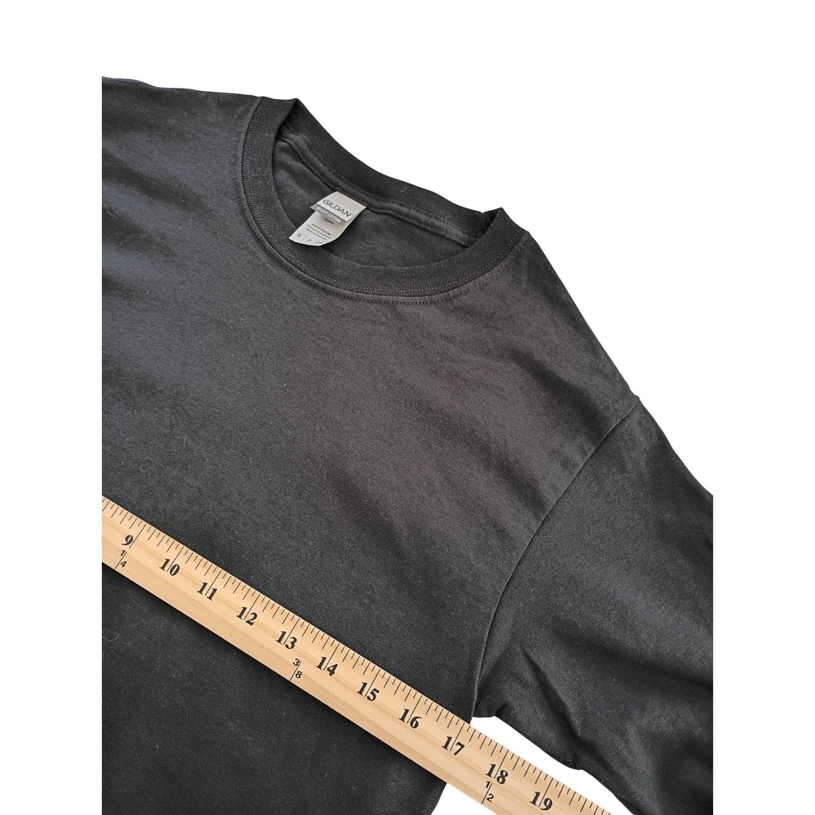 Gildan Heavy Cotton Long Sleeve T Shirt Charcoal Grey Size S Basic Casual Top