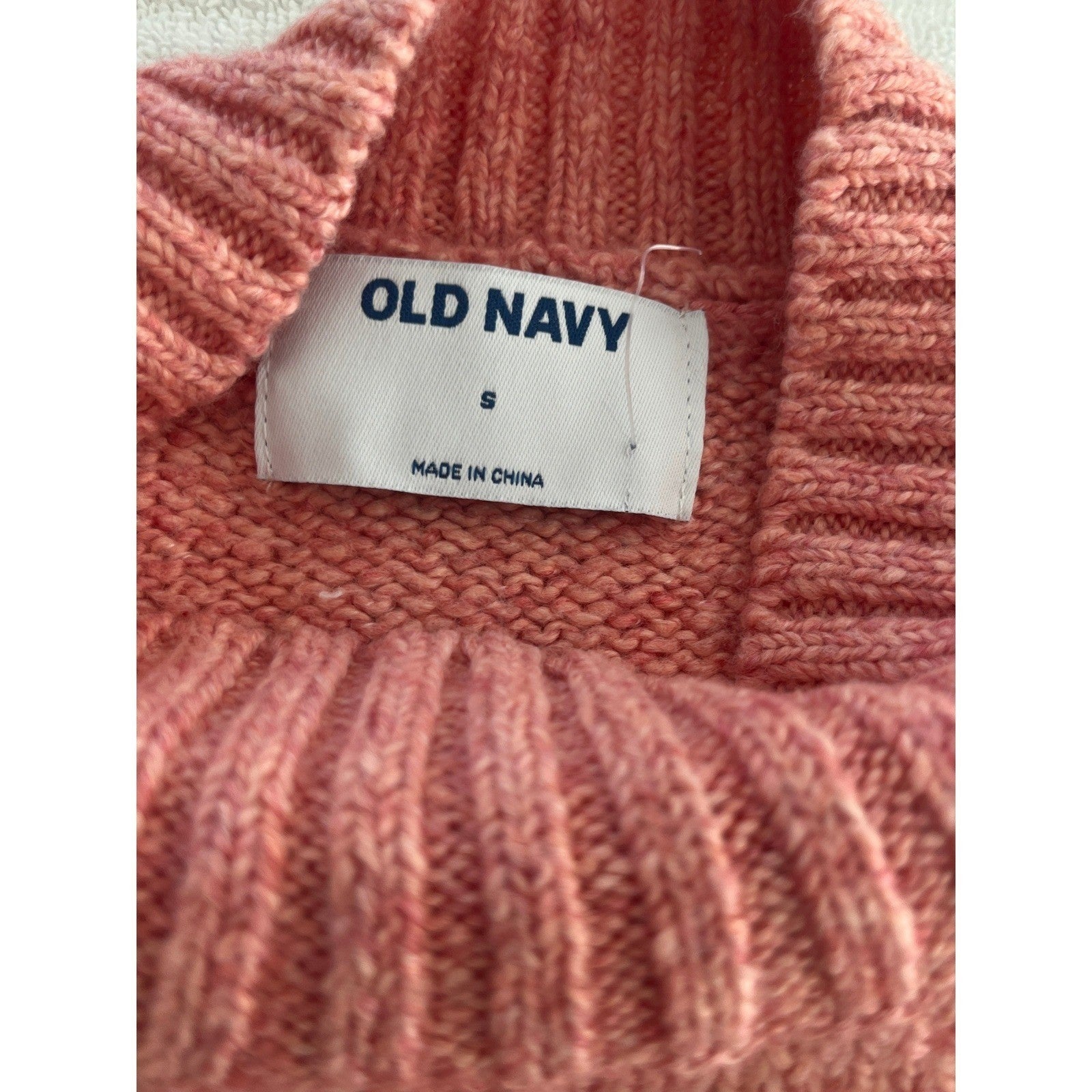 Pink Cable Knit Fisherman Sweater Cotton Blend Crew Neck Heritage Coastal S