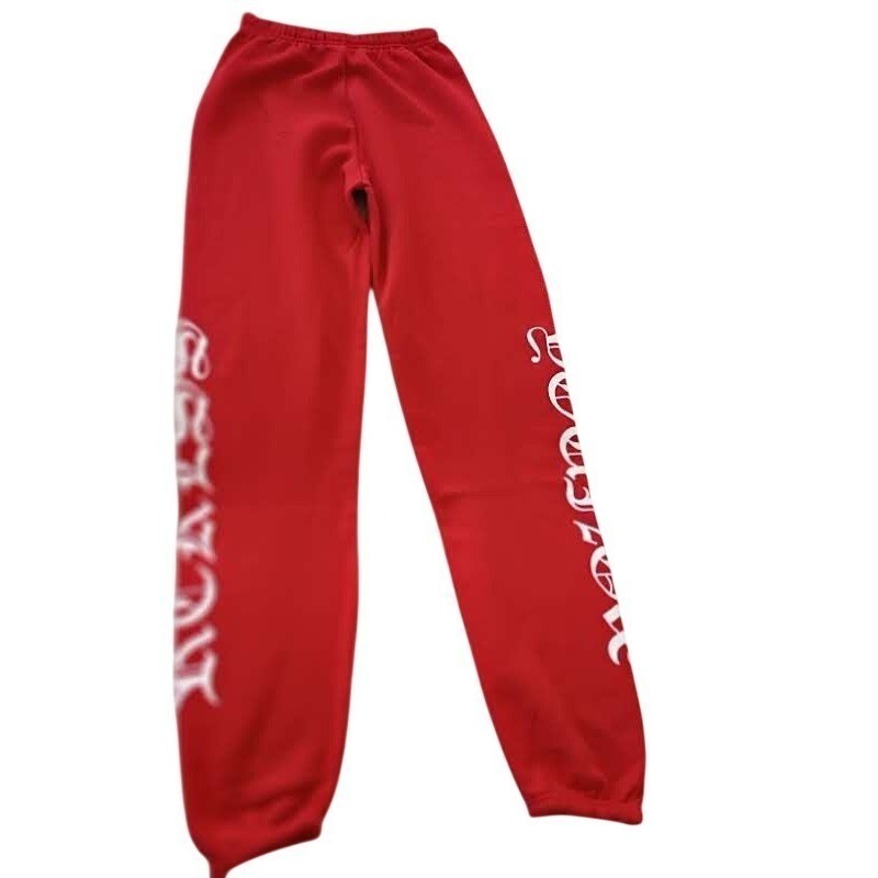YR SIGNATURE Red Sweatpants Logo Print Elastic Waist Casual Bottoms SMALL