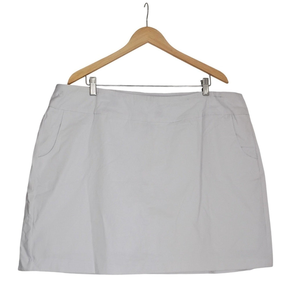 Zac & Rachel White Pleated Skort Womens Plus 20W Stretch Casual NWOT