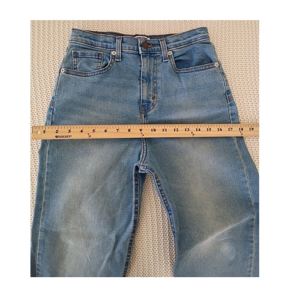 Levi's 501 Straight Leg Jeans Distressed Blue Wash Button Fly Women W25 L30