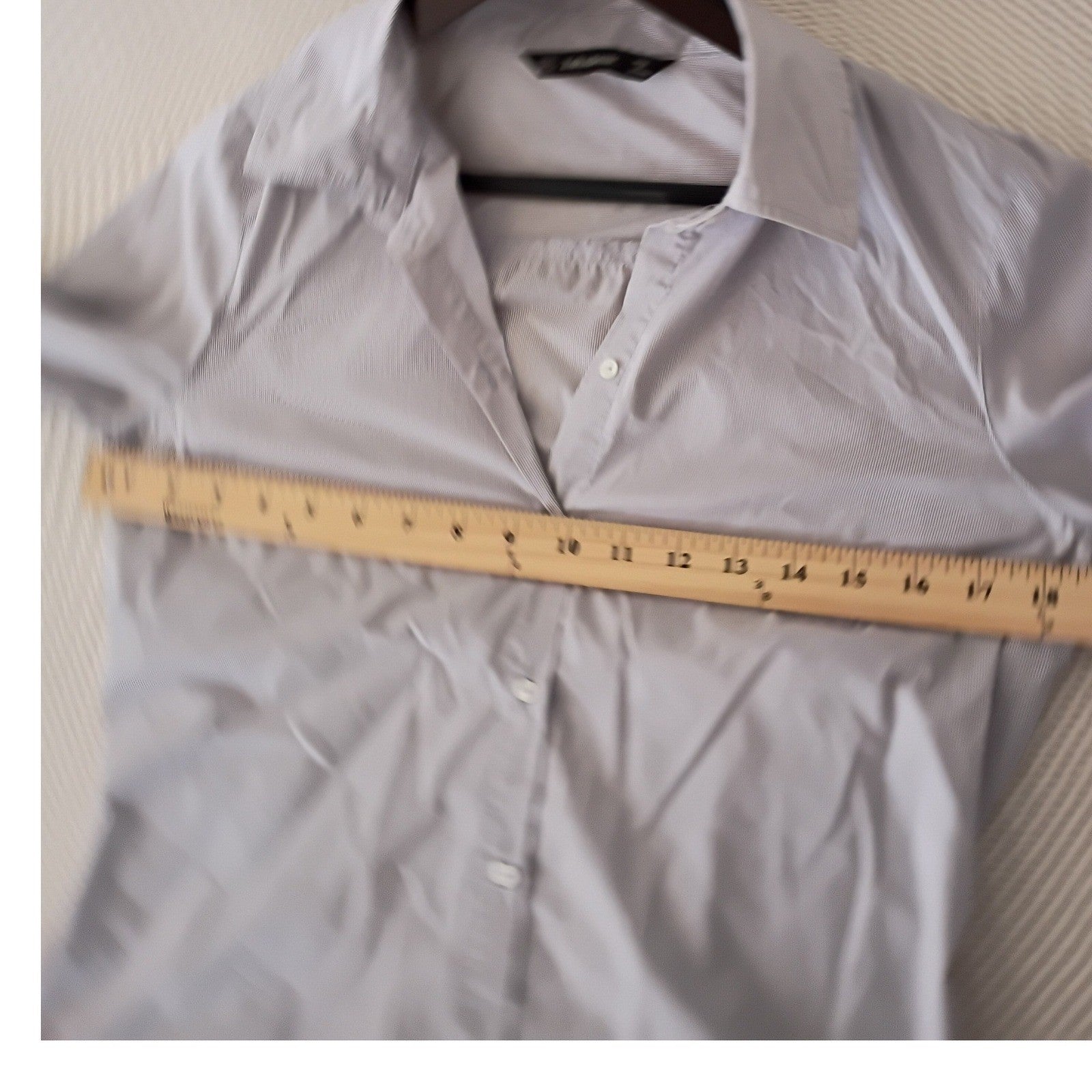 ZARA Classic Grey White Micro Stripe Button Down Shirt Contrast Cuff Fits S/M