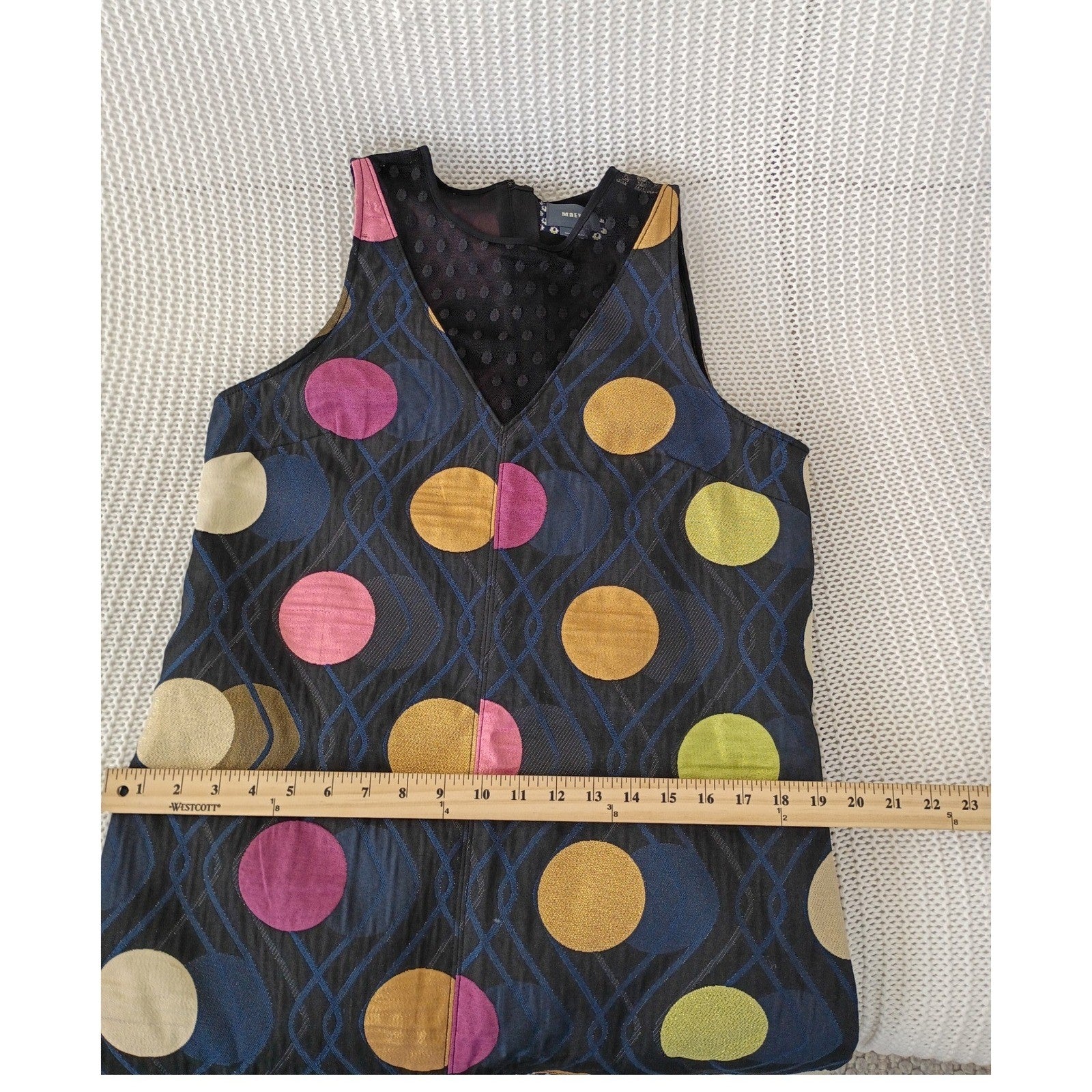 Maeve Anthropologie Vibrant Mod Dot Print Dress Sleeveless A-Line S Retro