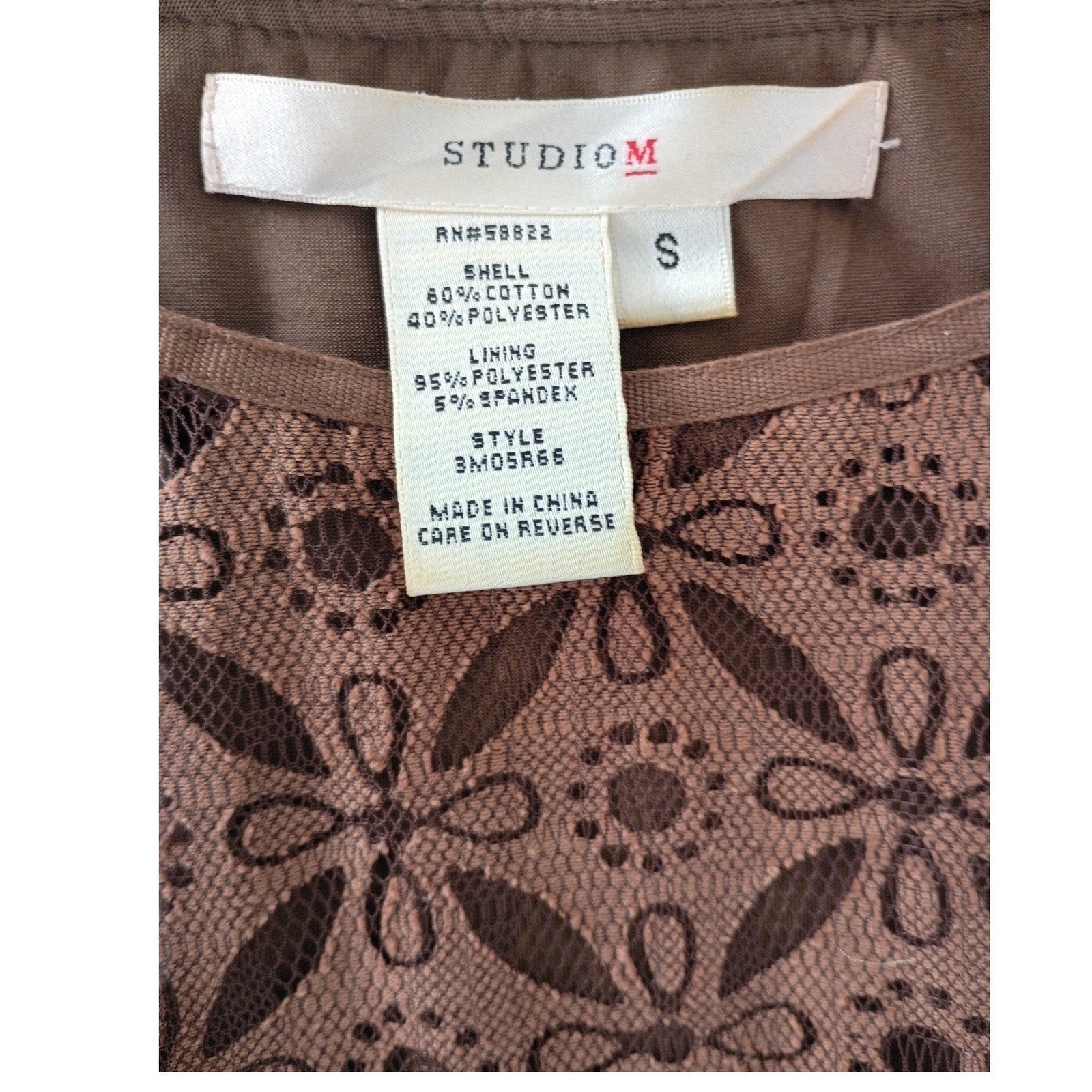 Studio M Brown Fairy Grunge Lace Sheer Mesh Dress Sleeveless Y2K S