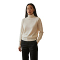 JM Collection Petite Ivory Turtleneck Sweater Button Cuffs Pullover Size P S
