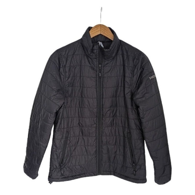 SMES Black Puffer Jacket Lightweight Full Zip Quilted Year Round Gorpcore Pack