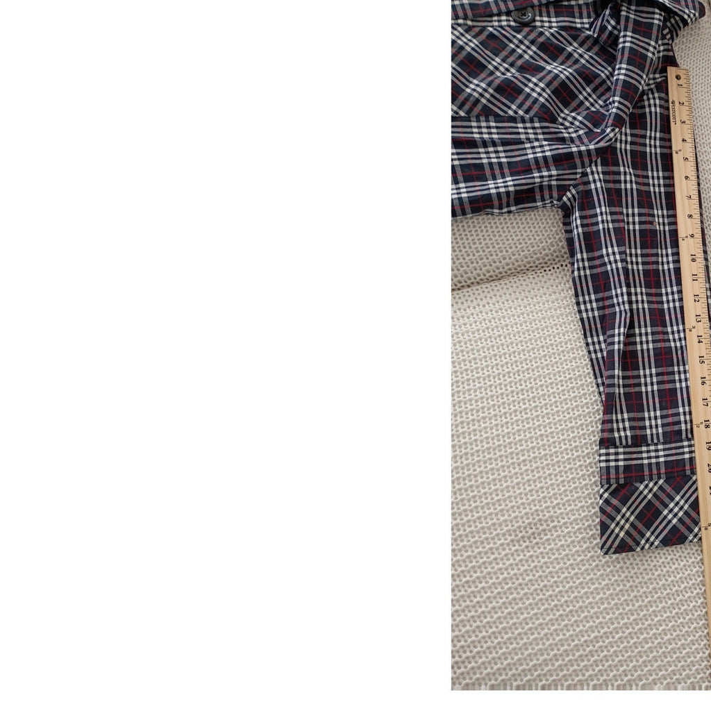 SPENSE Classic Black White Checkered Red Button Front Shirt Blouse L Casual Chic