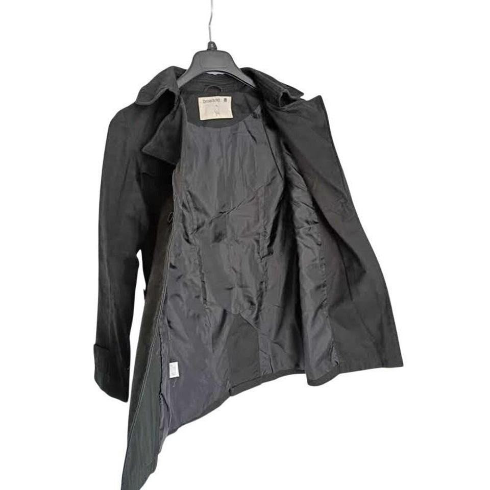 Broadcast Black Double Breasted Peacoat Jacket Size S Minimalist Cotton Trench