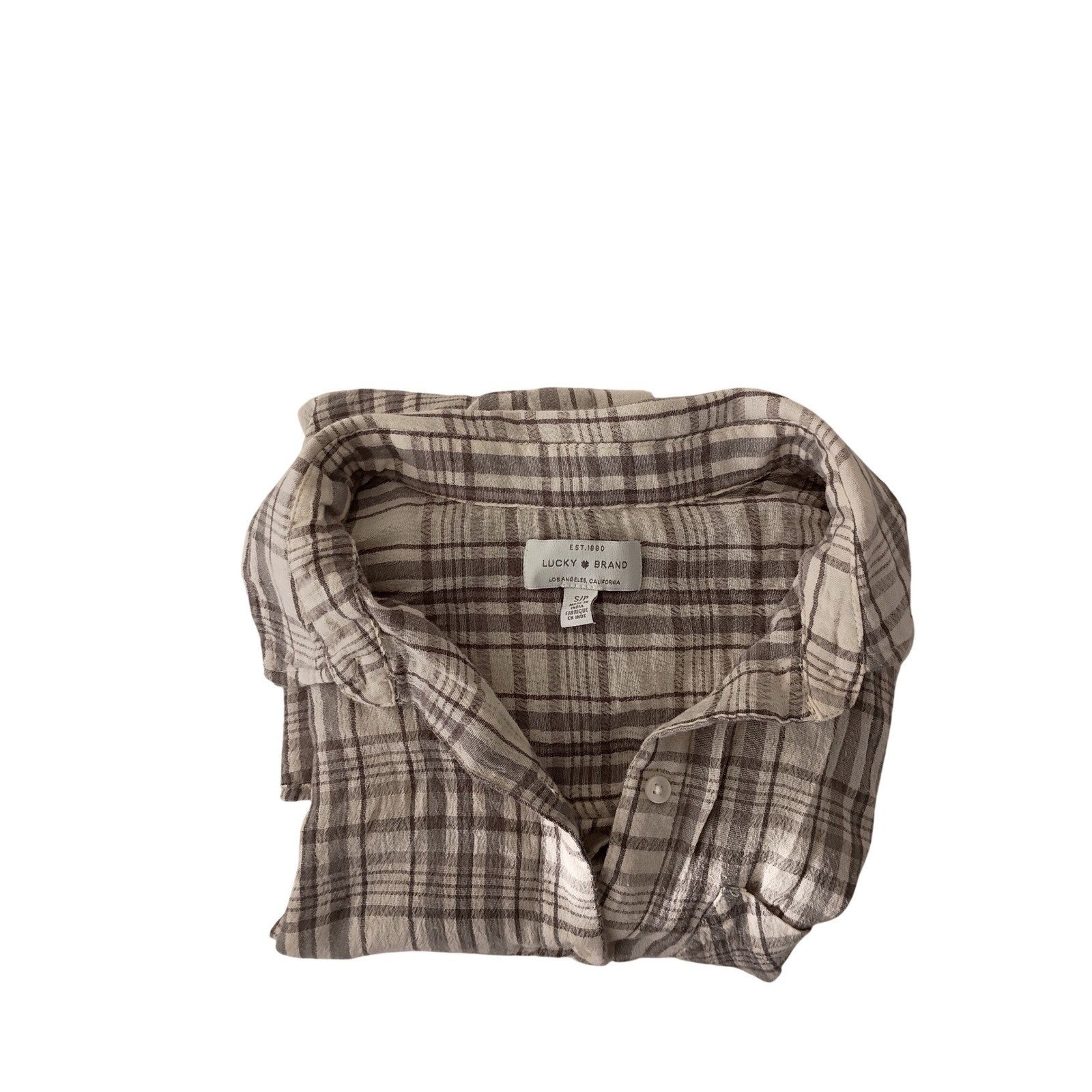 Lucky Brand Plaid Button Down Shirt S Long Sleeve Cotton Vintage Y2K