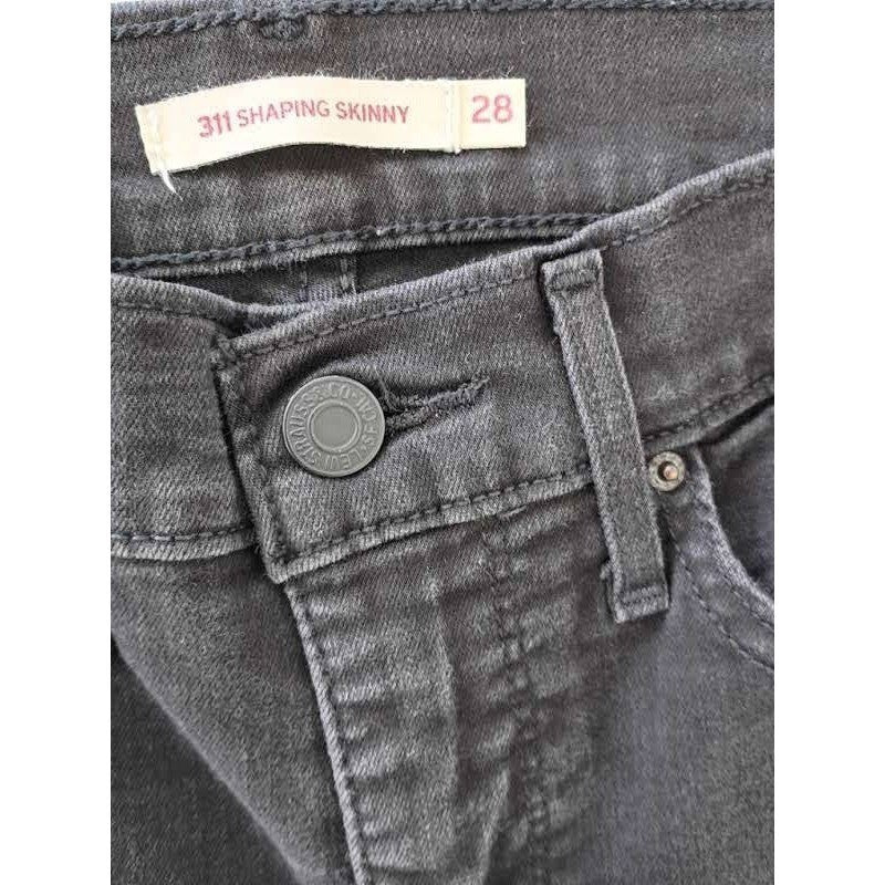 Levi's 311 Shaping Skinny Jeans 28x29 Faded Black Mid Rise Denim NWOT - Classic