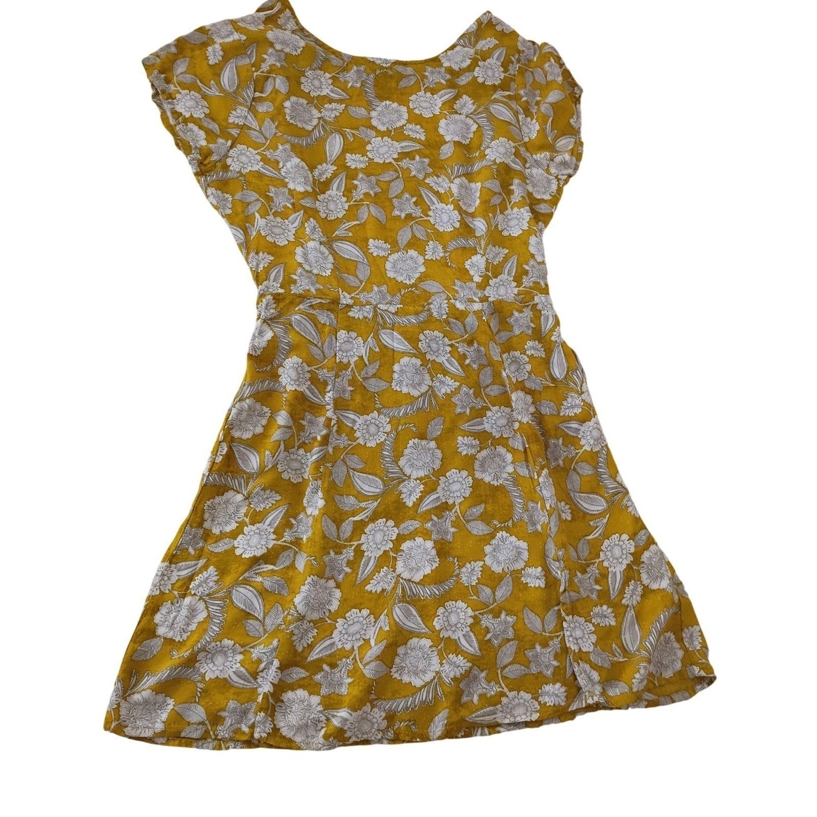 Amuse Society Floral Midi Dress Green Short Slve Boho Cottagecore Summer S