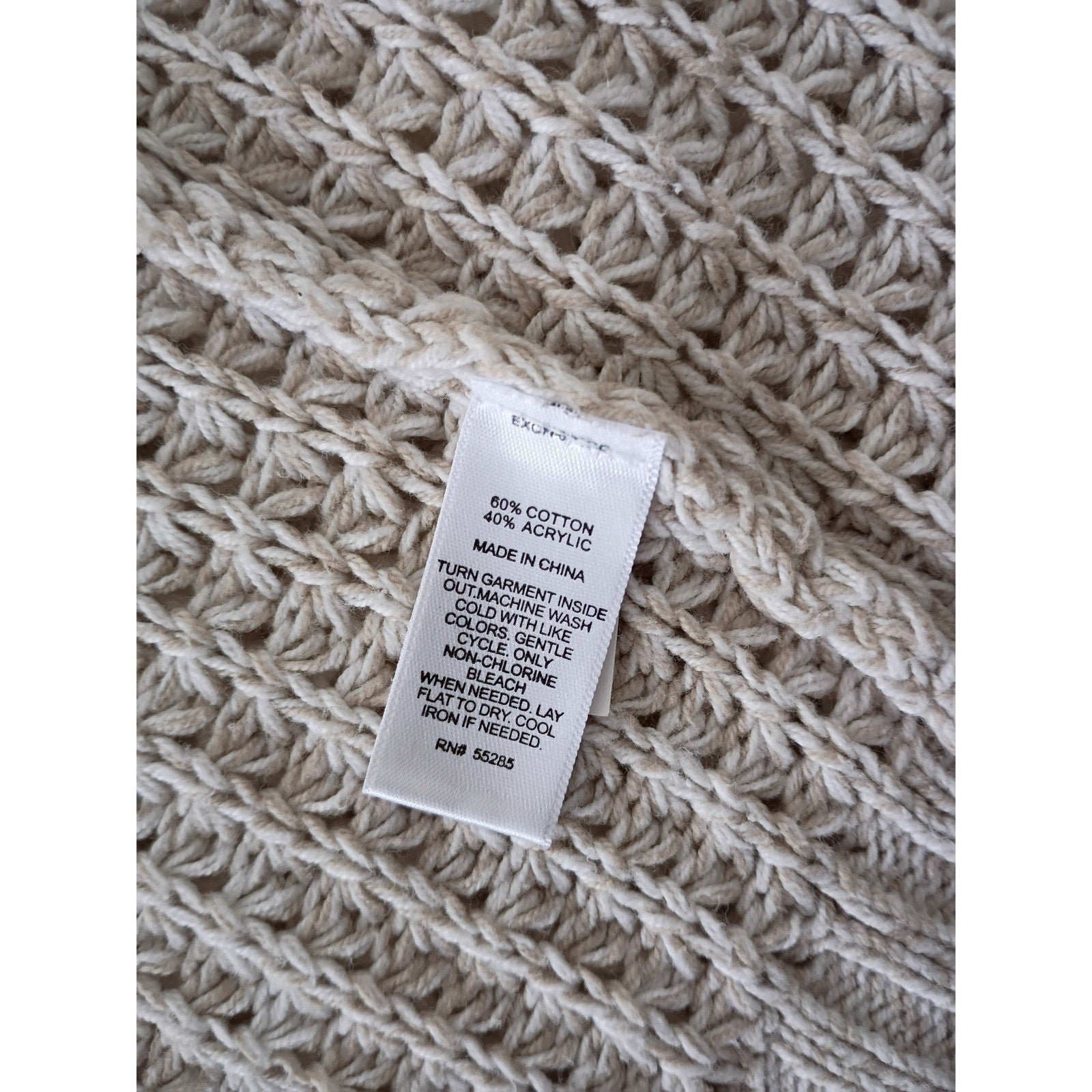 EXPRESS Beige COTTON BLEND Cardigan L Grandmacore Coastal Grandmother Knit