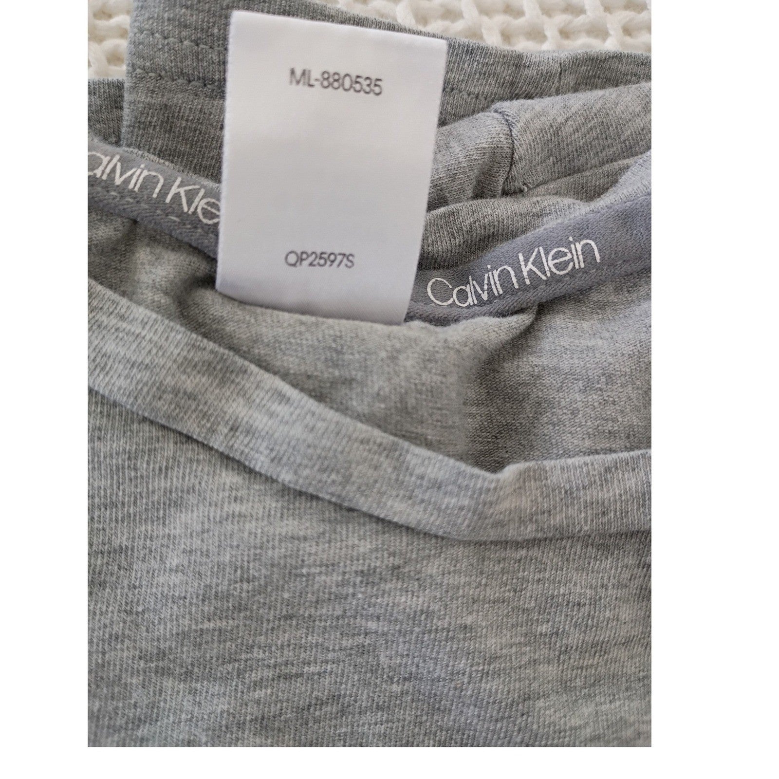 Calvin Klein Gray Sleepwear Cotton TShirt Fits S Logo Comfort Soft