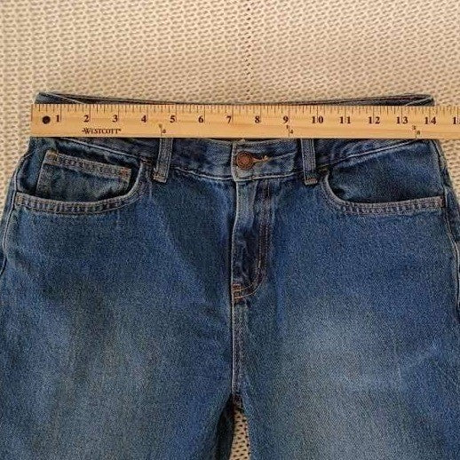Cat & Jack Relaxed Straight Jeans Medium Wash Denim Girls 16 Fits W24-25