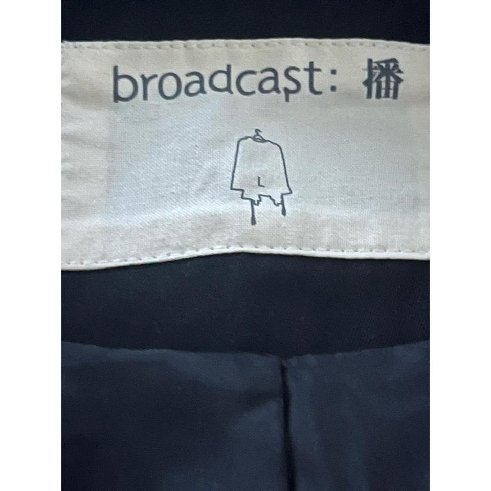 Broadcast Black Double Breasted Peacoat Jacket Size S Minimalist Cotton Trench